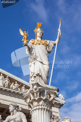 Image of Athena Statue in front of the Parliament in Vienna Austria