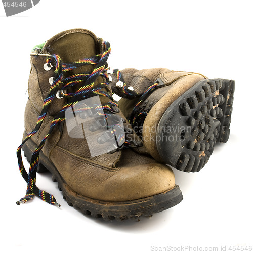 Image of old heavy hiking boots