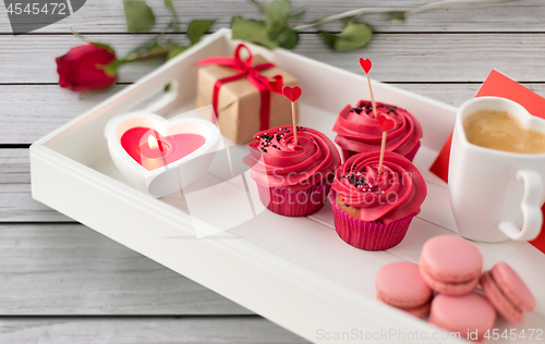 Image of close up of red sweets for valentines day