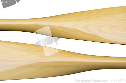 Image of wooden rowing oars