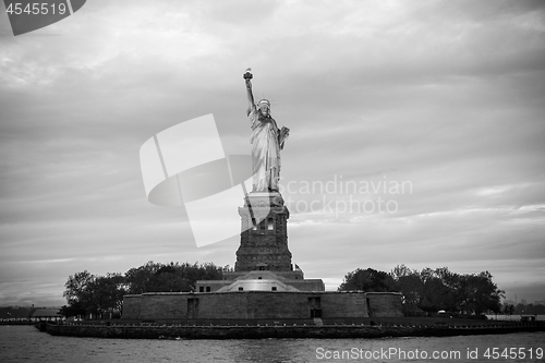 Image of Statue of Liberty at dusk, New York City, USA