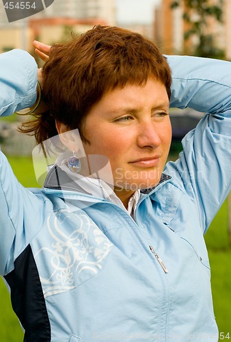 Image of pretty woman in blue