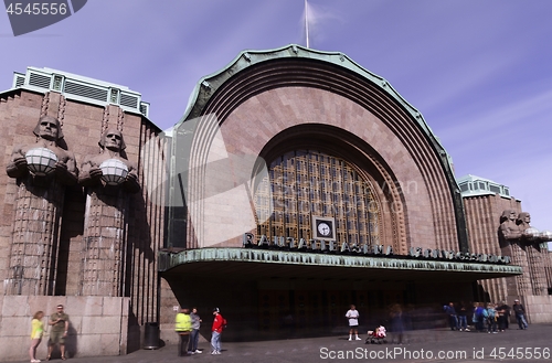 Image of Helsinki, Finland – August 25, 2019: The building of the railw