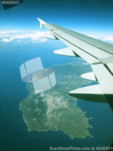 Image of airplane window view