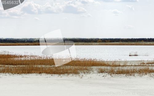 Image of  Lake Among White Sand Under Beautiful Clear Sky