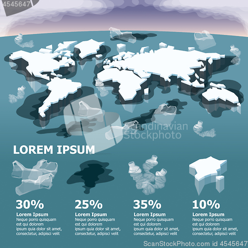 Image of Melting Ice Map Of World