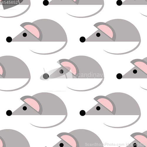 Image of Simple seamless pattern with gray mouses on white background,