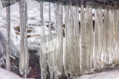 Image of frozen coast sea in winter