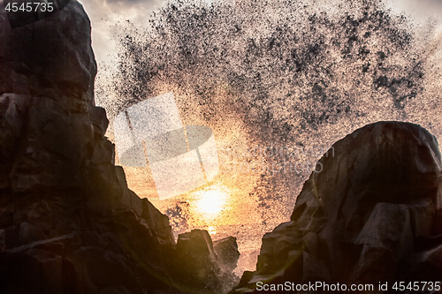 Image of water overshadows sun