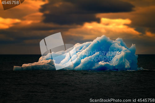 Image of Arctic iceberg ice stock area Novaya Zemlya.