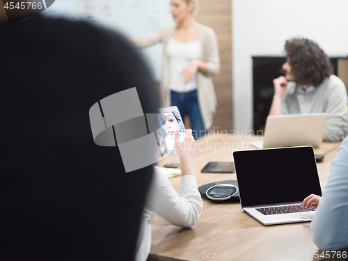 Image of Startup Business Team At A Meeting at modern office building
