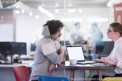 Image of startup Business team Working With laptop in creative office