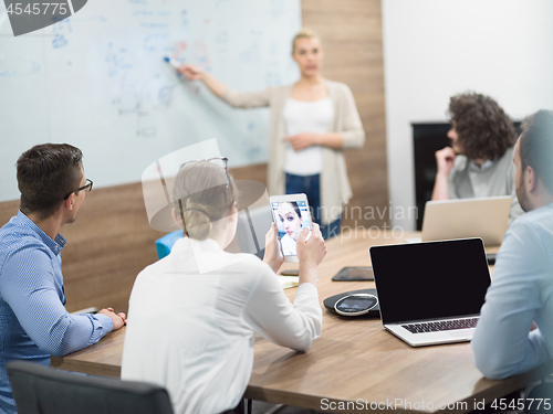 Image of Startup Business Team At A Meeting at modern office building