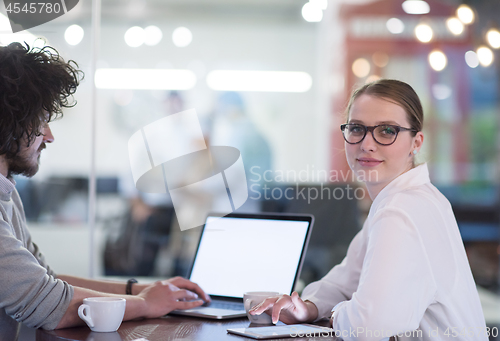 Image of startup Business team Working With laptop in creative office