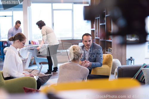 Image of Startup Business Team At A Meeting at modern office building