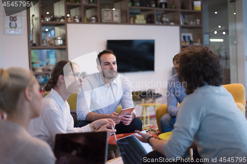 Image of Startup Business Team At A Meeting at modern office building