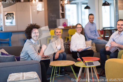Image of Startup Business Team At A Meeting at modern office building