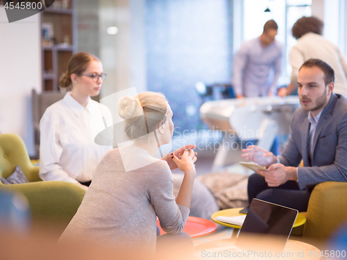 Image of Startup Business Team At A Meeting at modern office building