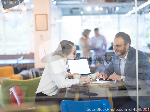 Image of startup Business team Working With laptop in creative office