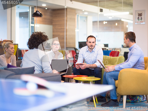 Image of Startup Business Team At A Meeting at modern office building