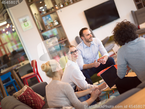 Image of Startup Business Team At A Meeting at modern office building