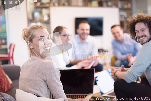 Image of Startup Business Team At A Meeting at modern office building