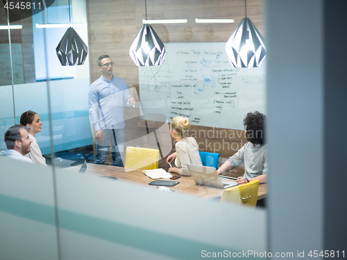 Image of Startup Business Team At A Meeting at modern office building