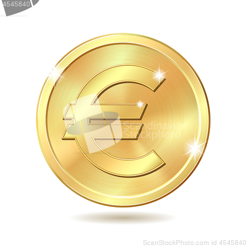 Image of golden coin with euro sign