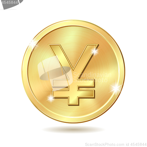 Image of golden coin with yen sign