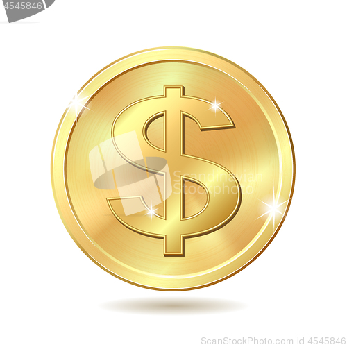 Image of golden coin with dollar sign