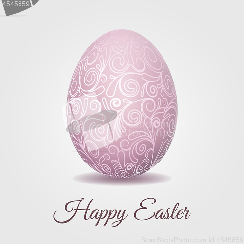 Image of Easter card with pale pink pastel Easter egg