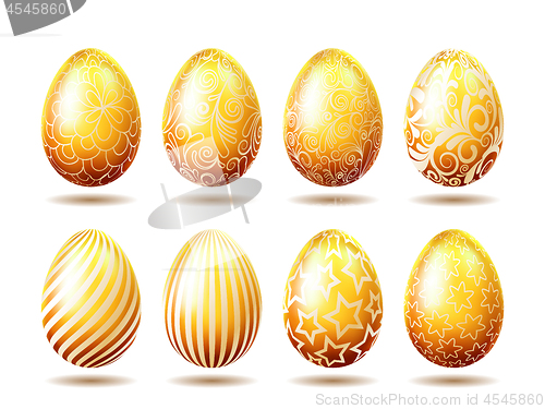 Image of Set of Easter golden eggs