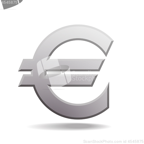 Image of Isolated grey euro sign on white background.
