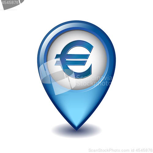Image of Marker location icon Euro sign.