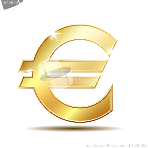 Image of Gold sign euro currency.