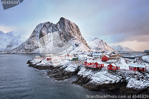 Image of Hamnoy fishing village on Lofoten Islands, Norway 