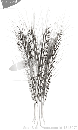 Image of Metall spikelet. 3d render