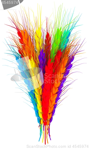 Image of Colorful spikelets design. 3d render