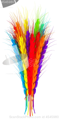 Image of Colorful spikelets design. 3d render