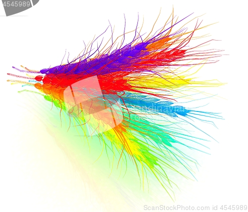 Image of Colorful spikelets design. 3d render