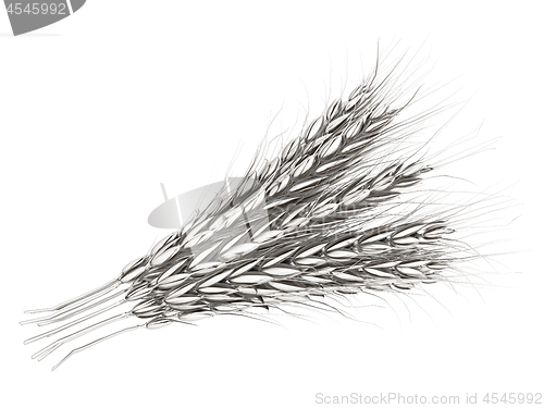 Image of Metall spikelet. 3d render