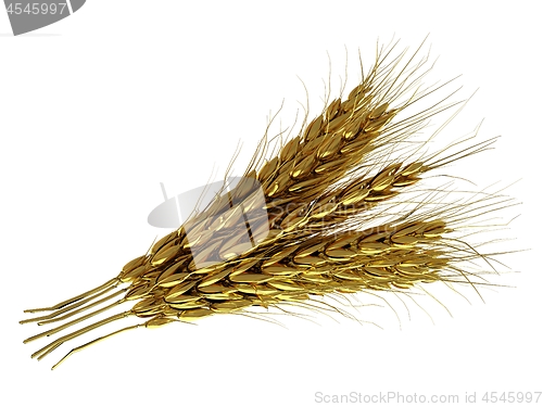 Image of Golden spikelet. 3d render