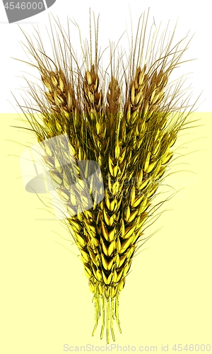 Image of Golden spikelet. 3d render