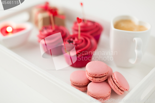 Image of close up of red sweets for valentines day