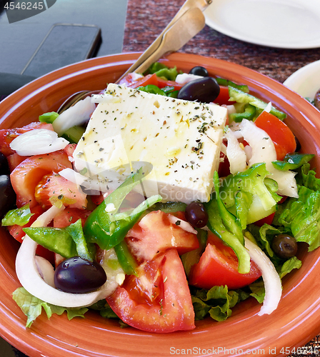 Image of Portion of traditional greek salad