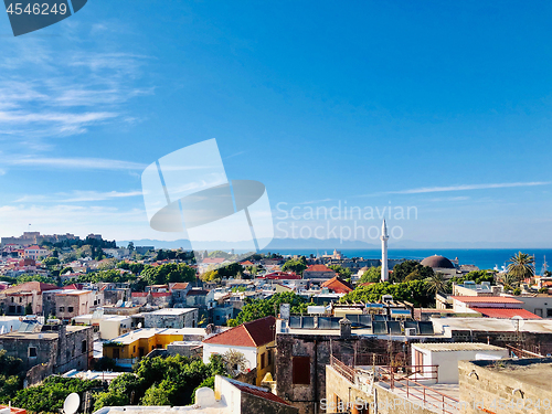 Image of Panoramic view of old town of Rhodes