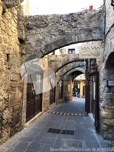 Image of Historical street of old town Rhodes