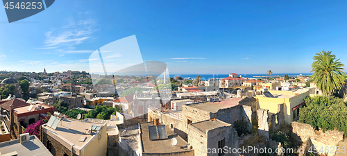 Image of Panoramic view of old town of Rhodes