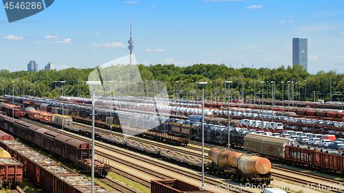 Image of Panoramic view of Munich North rail classification yard