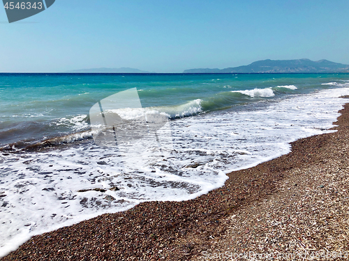 Image of beautiful sea waves in Greece